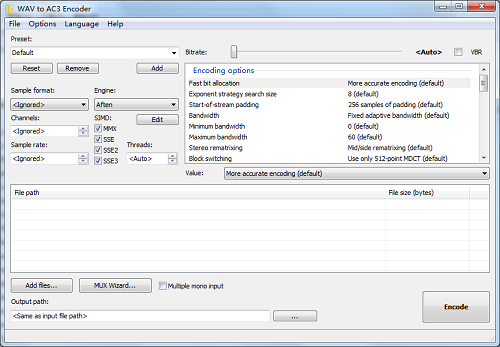 WAV to AC3 Encoder